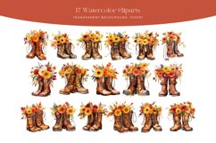 17 Watercolor Autumn Boots Clipart Product Image 2