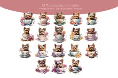18 Watercolor Teacup Yorkie Clipart Product Image 2