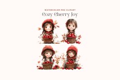 Watercolor Cozy Cherry Joy Clipart Product Image 2