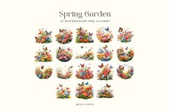 18 Watercolor Spring Garden Clipart Product Image 2