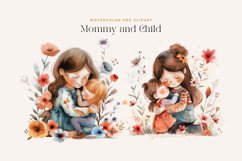 Watercolor Mommy and Child Clipart Product Image 2