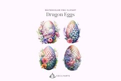 4 Watercolor Pastel Dragon Eggs Clipart Product Image 2