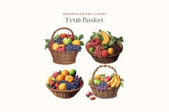 Watercolor Fruit Basket Clipart Product Image 2