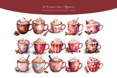 31 Watercolor Christmas Hot Choco Clipart Product Image 3