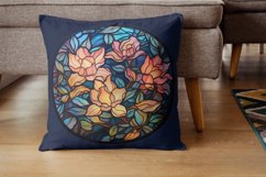 Watercolor Pastel Flowers Stained Glass Clipart Product Image 3