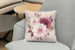4 Watercolor Burgundy Dahlias Clipart Product Image 3
