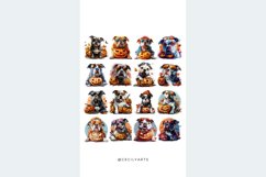 Watercolor Halloween Retro Pitbull Clipart Bundle Product Image 3