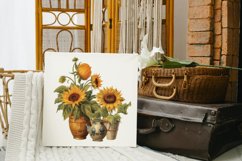 4 Watercolor Vintage Sunflower Clipart Product Image 3