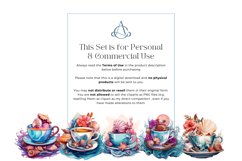 13 Watercolor Teacup Seashell Clipart Product Image 3