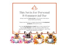 19 Watercolor Teacup French Bulldog Clipart Product Image 3