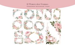 Light Pink Flowers Watercolor Clipart Product Image 3