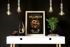 4 Watercolor Halloween Sunflower Skull Clipart Product Image 3
