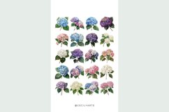 Watercolor Retro Vintage Hydrangea Clipart Bundle Product Image 3