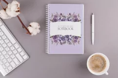 4 Watercolor Purple Holly Flowers Clipart Product Image 3