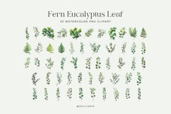 Watercolor Fern Eucalyptus Leaf Clipart Bundle Product Image 3