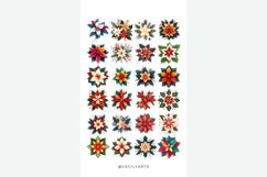 Watercolor Funky Christmas Flowers Clipart Bundle Product Image 3