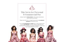 12 Watercolor Pink Fashion Clipart Product Image 3