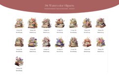 36 Watercolor Vintage Floral Books Clipart Product Image 3