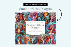 4 Watercolor Stained Glass Dragon Clipart Product Image 3