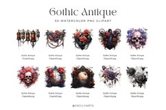 Watercolor Gothic Antique Clipart Bundle Product Image 3