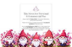 Watercolor Valentine Gnome Stickers Clipart Bundle Product Image 3