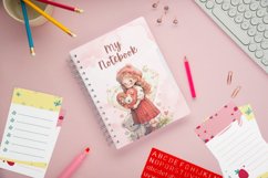 Watercolor Girl Holding a Heart Clipart Product Image 3