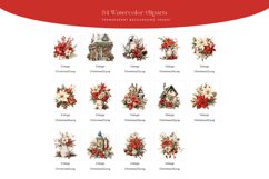 34 Watercolor Vintage Christmas Clipart Product Image 3