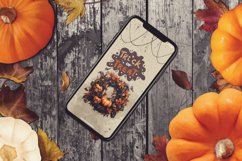 4 Watercolor Halloween Wreath Clipart Product Image 3