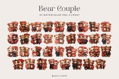 Watercolor Bear Couple Clipart Bundle Product Image 3