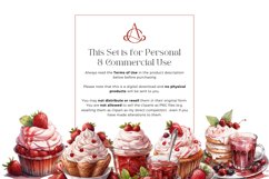 Watercolor Vintage Valentine Desserts Clipart Bundle Product Image 3