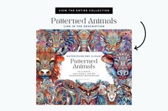 4 Watercolor Patterned Animals Clipart Product Image 3