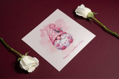 3 Watercolor Valentine Pastel Gnome Clipart Product Image 3