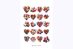 Watercolor Heart Candies Clipart Bundle Product Image 3