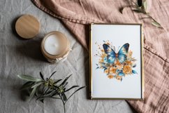 4 Watercolor Golden Butterfly Clipart Product Image 3