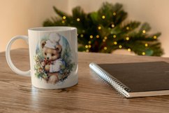 4 Watercolor Christmas Cute Teddy Bear Clipart Product Image 3