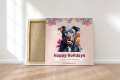 4 Watercolor Pitbull Clipart Product Image 3