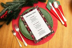 Watercolor Christmas Wreath Poinsettia Clipart Product Image 3