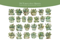 50 Watercolor Cactus Clipart Product Image 3