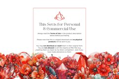 Watercolor Red Heart Crystals Clipart Bundle Product Image 3