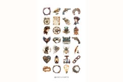 Watercolor Steampunk Clipart Collection Bundle Product Image 3
