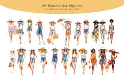 39 Watercolor Summer Fashion Clipart Product Image 3