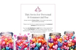 Watercolor Hearts in a Jar Clipart Bundle Product Image 3