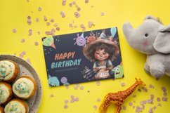 Watercolor Cute Birthday African American Boy Clipart Product Image 3