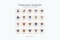 35 Watercolor Patterned Animals Clipart Product Image 3