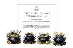 16 Watercolor Witch&#039;s Cauldron Clipart Product Image 3