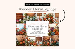 4 Watercolor Wooden Floral Signage Clipart Product Image 3