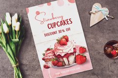 Watercolor Vintage Valentine Desserts Clipart Product Image 3