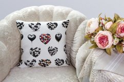 4 Watercolor Black and White Valentine Hearts Clipart Product Image 3