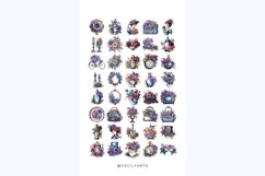 Watercolor Purple and Blue Vintage Clipart Bundle Product Image 3