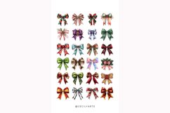 Watercolor Christmas Bows Clipart Bundle Product Image 3